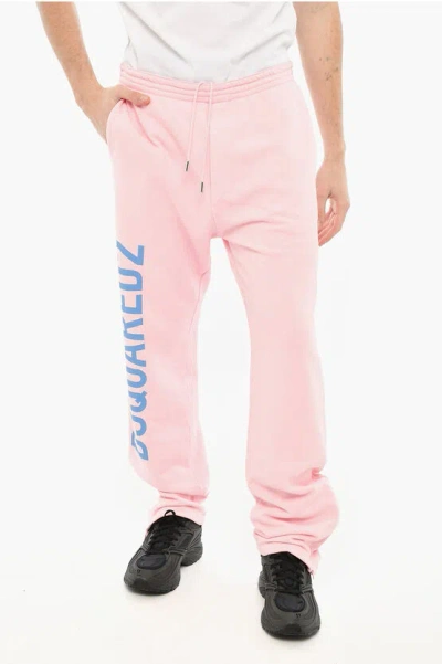 Dsquared2 Solid Color -cotton Joggers In Pink