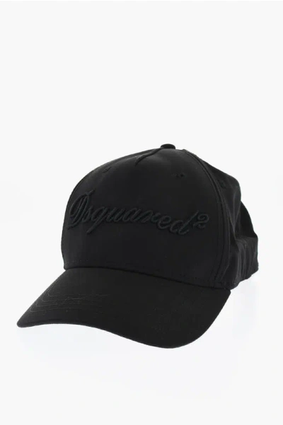 Dsquared2 Solid-color Baseball Cap With Tone-on-tone Logo In Black