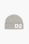 DSQUARED2 SOLID COLOR BEANIE WITH CONTRASTING LOGO