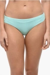 Dsquared2 Solid Color Bikini Bottom With Back Print Logo In Blue