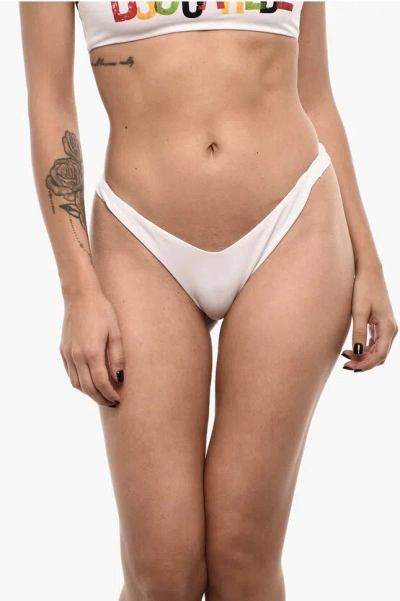 Dsquared2 Solid-color Bikini Briefs With Printed Logo In White