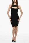 Dsquared2 Solid Color Bodycon Dress With Cut Out Details In Black