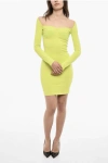 Dsquared2 Solid Color Bodycon Dress With Draped Details