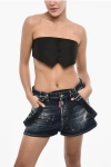 Dsquared2 Solid Color Bra Top With Buttons