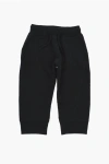 Dsquared2 Solid Color Brushed Cotton Joggers With Contrasting Logo In Black