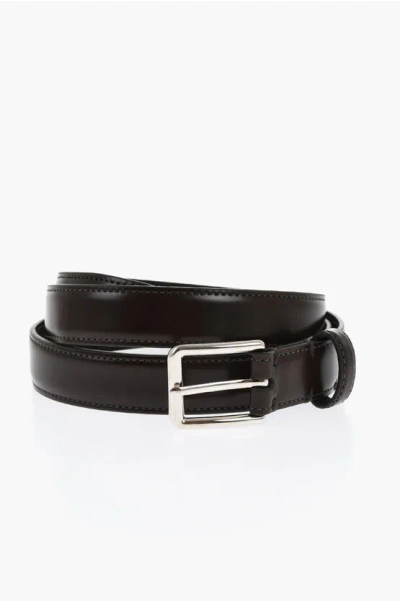 Dsquared2 Solid Color Brushed Leather Belt 25mm