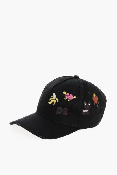 Dsquared2 Solid Colour Cap With Contrasting Embroideries