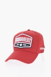 Dsquared2 Solid Color Cap With Embossed Logo In Red