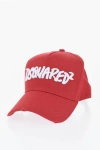 Dsquared2 Solid Color Cap With Embossed Logo In Red