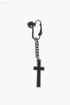 Dsquared2 Solid Color Clip-on Earring With Cross-shaped Pendant