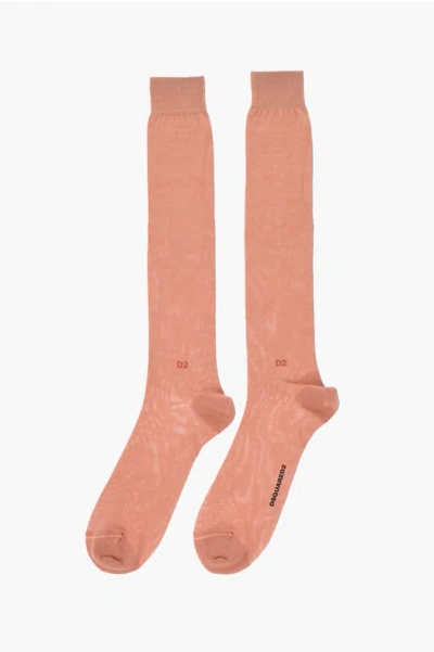 Dsquared2 Solid Color Cotton Blend Long Socks