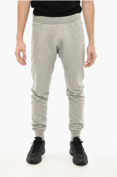 Dsquared2 Solid Color Cotton Joggers In Gray