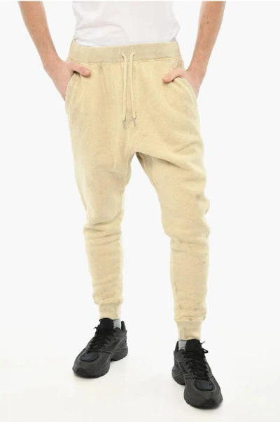 Dsquared2 Solid Color Cotton Joggers In Neutral