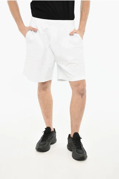 Dsquared2 Solid Color Cotton Shorts In White