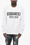 Dsquared2 Solid Color Crew-neck Sweatshirt With Contrasting Logo In White