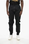 Dsquared2 Solid Color Dan Army Pants With Elastic Waistband In Black