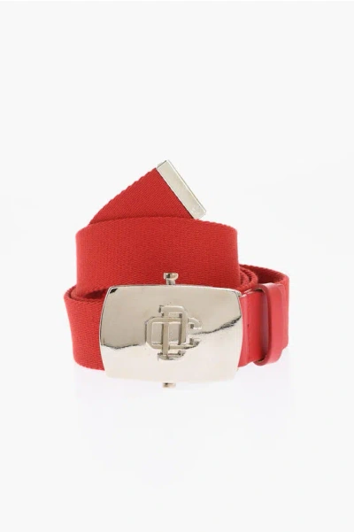 Dsquared2 Solid Color Fabric Belt With Silver-tone Buckle 35mm