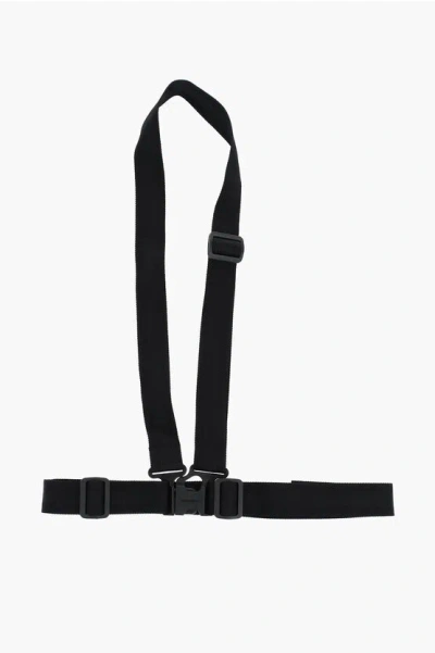 Dsquared2 Solid Color Fabric Harness Belt 40mm In Black