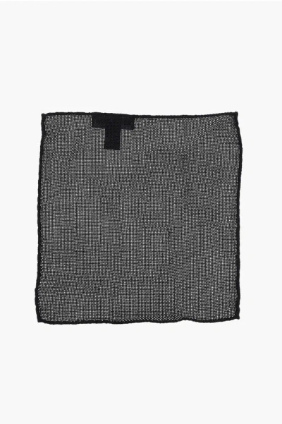 Dsquared2 Solid Color Gauzed Silk Pocket Square In Gray