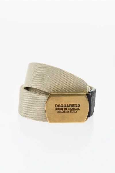Dsquared2 Solid Color Industrial Belt With Golden Buckle 30mm