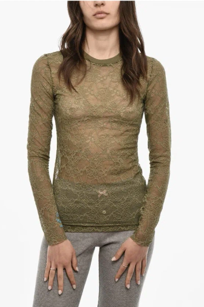 Dsquared2 Solid Color Lace Top