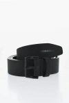 Dsquared2 Solid Color Leather Belt 30mm In Black
