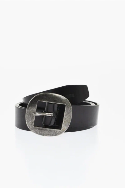 Dsquared2 Solid Color Leather Belt 30mm