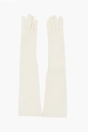 Dsquared2 Solid Color Leather Opera Gloves