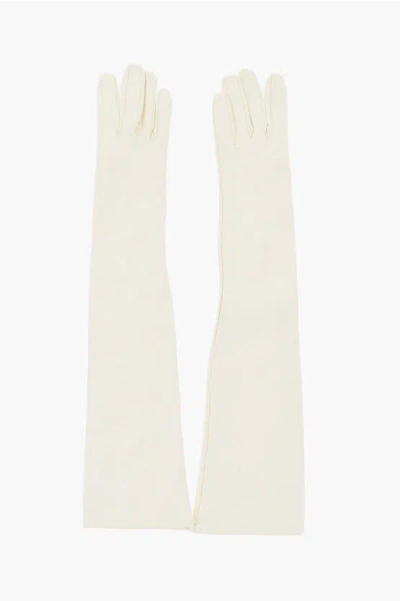 Dsquared2 Solid Color Leather Opera Gloves