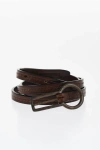 Dsquared2 Solid Color Leather Skinny Belt 10mm