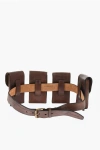 Dsquared2 Solid Color Leather Utility Belt With Removable Pockets 40mm