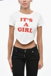 Dsquared2 Solid Color Mini Fit T-shirt With Contrasting Print In White