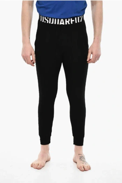 Dsquared2 Solid Colour Nightwear Trousers With Logoed Band