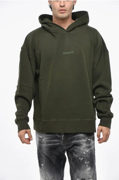 DSQUARED2 SOLID COLOR NYC FIT HOODIE WITH EMBOSSED LOGO