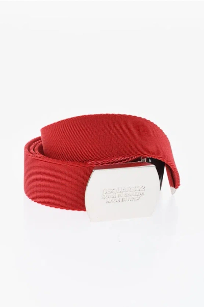 Dsquared2 Solid Color Nylon Belt With Military Buckle 30mm
