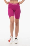 Dsquared2 Solid Color Nylon Stretch Cycling Shorts In Pink