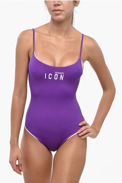 Dsquared2 Solid Color One Piece Swimsuit In Blue