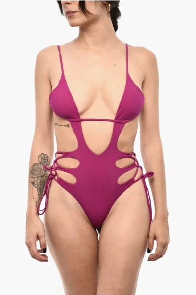 Dsquared2 Solid Color One Piece Swimsuit With Cut-out Details Grösse 40