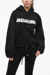Dsquared2 Solid Color Onion Fit Hoodie With Elastic Edge In Black