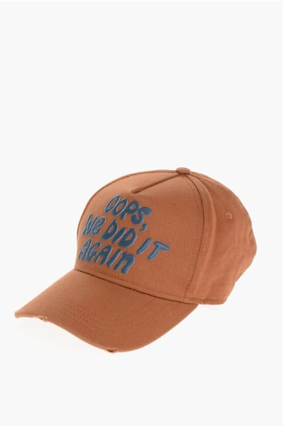 Dsquared2 Solid Color Oops We Did It Again Cap With Embossed Detail
