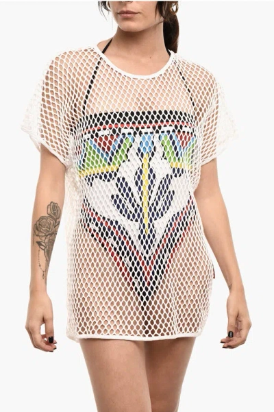 Dsquared2 Solid Color Openwork Beach Cover-up Dress