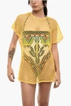 Dsquared2 Solid Color Openwork Beach Cover-up Dress