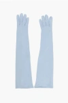 Dsquared2 Solid-color Opera Leather Gloves In Blue