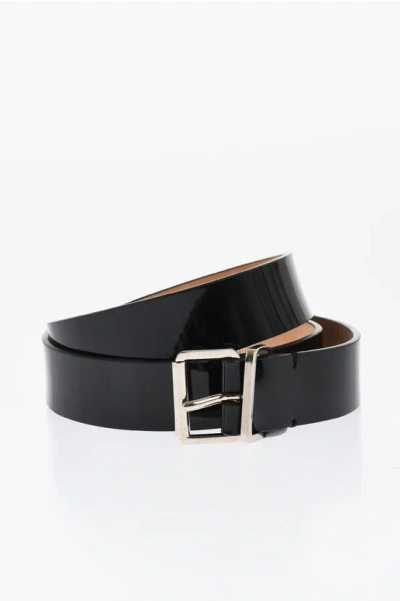 Dsquared2 Solid Color Patent Leather Belt 30mm