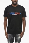 Dsquared2 Solid Color Porn Star Crew-neck T-shirt With Frontal Print In Black