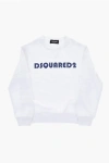 Dsquared2 Solid Color Relax Crew-neck Sweatshirt With Contrasting Logo In White
