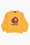 Dsquared2 Solid Color Relax Crew-neck Sweatshirt With Frontal Print
