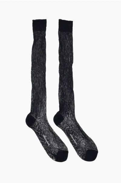 Dsquared2 Solid Color Ribbed Long Socks