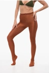 Dsquared2 Solid Color Ribbed Tights