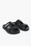 Dsquared2 Solid Color Sandals With Velcro Closure In Black